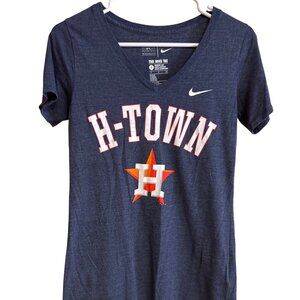 Nike Womens H-Town Astros Navy V-Neck Tee